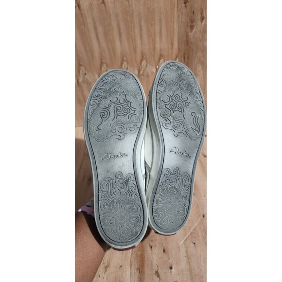 Clarks Mens Size 10.5 M 26115998 White Lace Up Canvas Boat Shoes - Picture 8 of 11